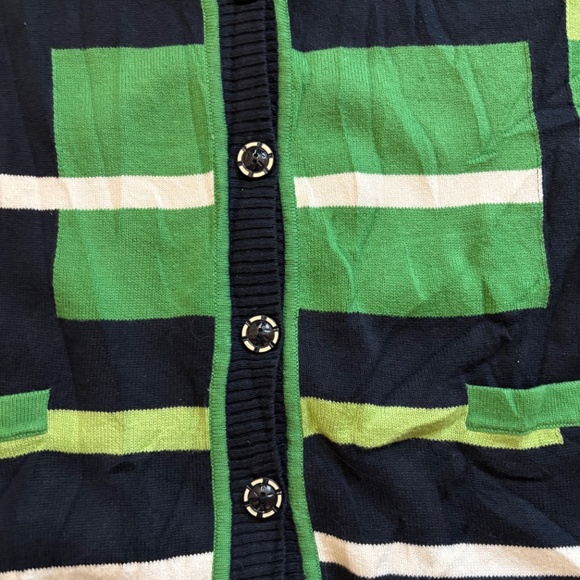 Allison Daley Green Colour Block Cardigan Size M - Picture 3 of 7